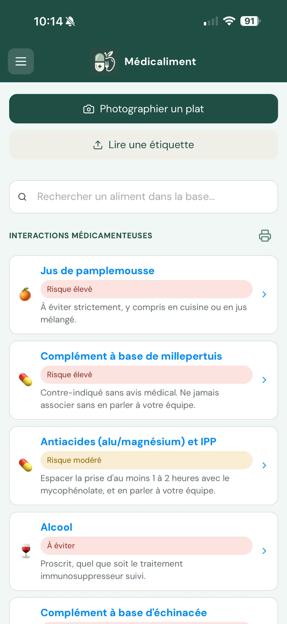 Exemple d'information Médicaliment